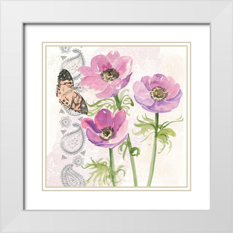 Flowers and Lace I White Modern Wood Framed Art Print with Double Matting by Parker, Jennifer Paxton