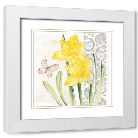 Flowers and Lace II White Modern Wood Framed Art Print with Double Matting by Parker, Jennifer Paxton