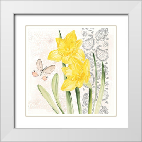 Flowers and Lace II White Modern Wood Framed Art Print with Double Matting by Parker, Jennifer Paxton