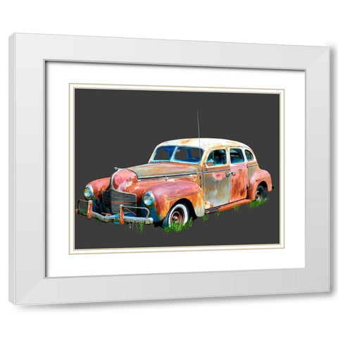 Rusty Car II White Modern Wood Framed Art Print with Double Matting by Kalina, Emily