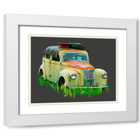 Rusty Car III White Modern Wood Framed Art Print with Double Matting by Kalina, Emily