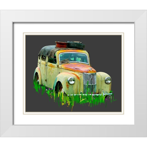Rusty Car III White Modern Wood Framed Art Print with Double Matting by Kalina, Emily