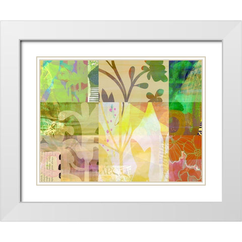 Sage Obscurity II White Modern Wood Framed Art Print with Double Matting by Naskrent, Delores