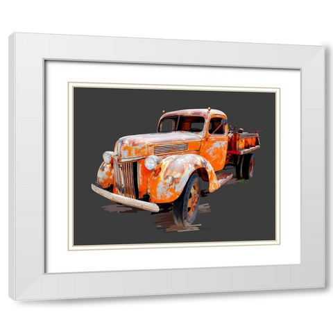 Vintage Truck V White Modern Wood Framed Art Print with Double Matting by Kalina, Emily