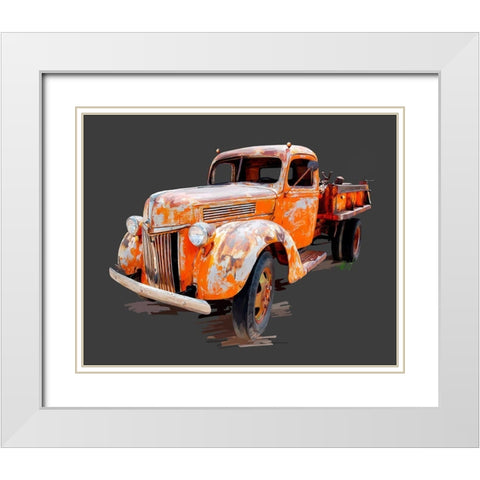 Vintage Truck V White Modern Wood Framed Art Print with Double Matting by Kalina, Emily