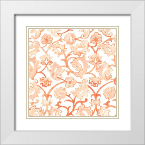 Bohemian Textile III White Modern Wood Framed Art Print with Double Matting by Vess, June Erica