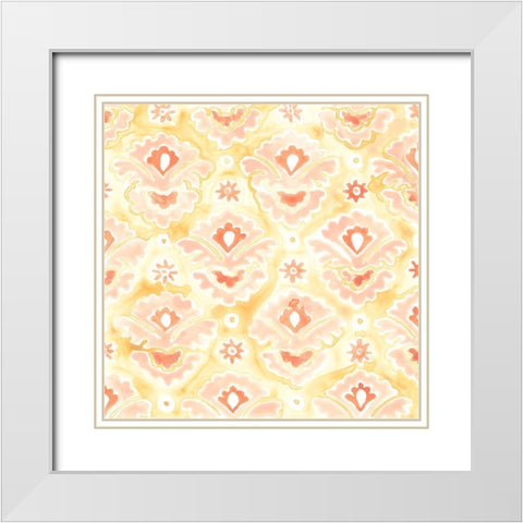 Bohemian Textile V White Modern Wood Framed Art Print with Double Matting by Vess, June Erica