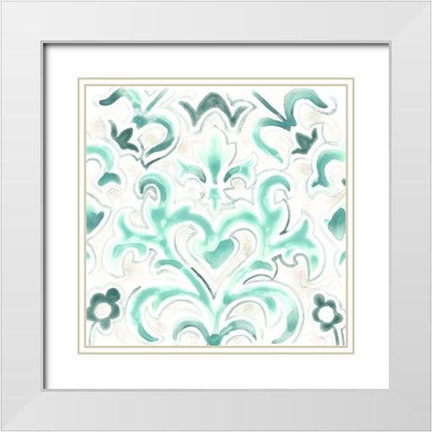 Bohemian Textile VIII White Modern Wood Framed Art Print with Double Matting by Vess, June Erica