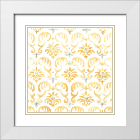 Bohemian Textile IX White Modern Wood Framed Art Print with Double Matting by Vess, June Erica