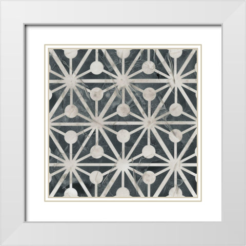 Neutral Tile Collection IX White Modern Wood Framed Art Print with Double Matting by Vess, June Erica