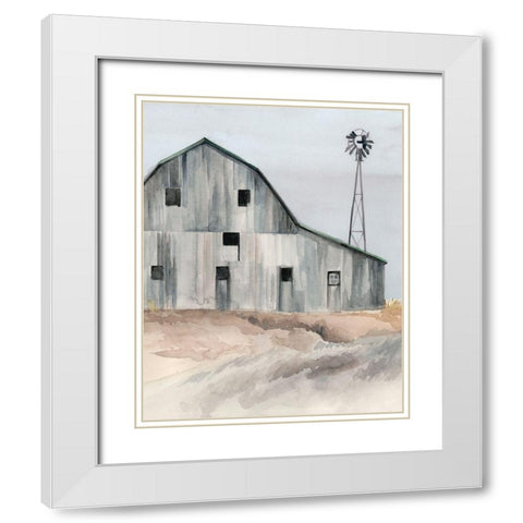 Winter Barn I White Modern Wood Framed Art Print with Double Matting by Parker, Jennifer Paxton