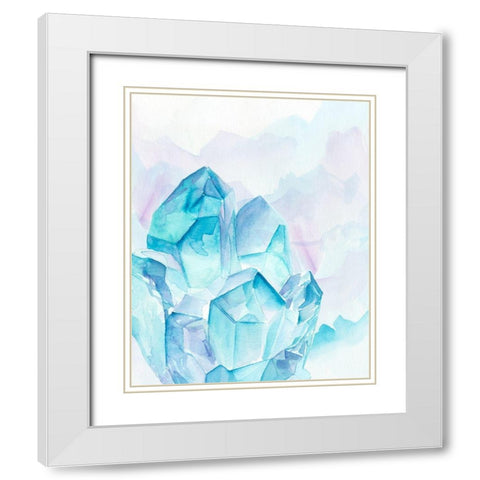 Crystal Facets II White Modern Wood Framed Art Print with Double Matting by Parker, Jennifer Paxton