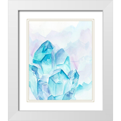 Crystal Facets II White Modern Wood Framed Art Print with Double Matting by Parker, Jennifer Paxton