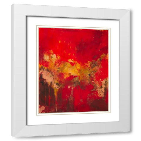 Copper and Red I White Modern Wood Framed Art Print with Double Matting by Gardner, Jennifer