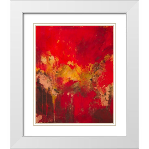 Copper and Red I White Modern Wood Framed Art Print with Double Matting by Gardner, Jennifer