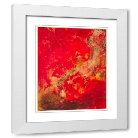 Copper and Red II White Modern Wood Framed Art Print with Double Matting by Gardner, Jennifer