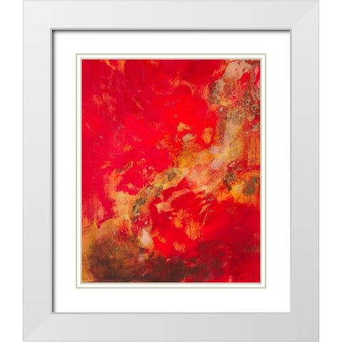 Copper and Red II White Modern Wood Framed Art Print with Double Matting by Gardner, Jennifer