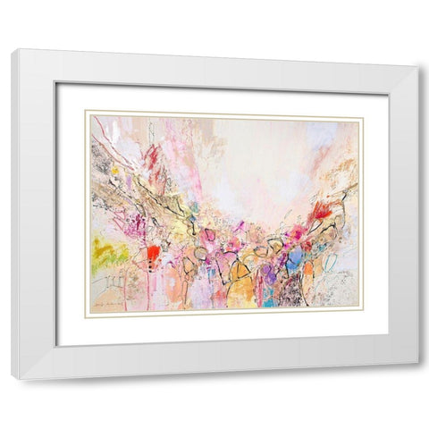 White Series XII White Modern Wood Framed Art Print with Double Matting by Gardner, Jennifer