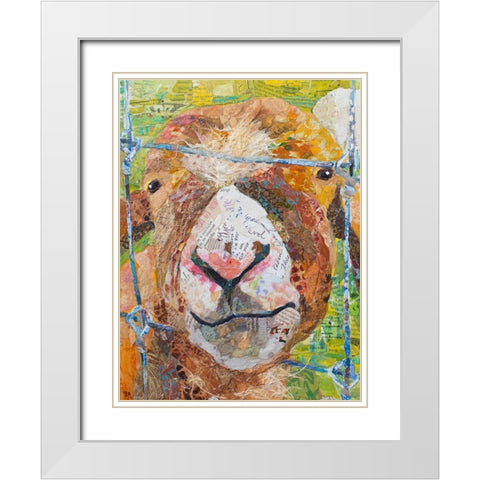 Pokey Goat White Modern Wood Framed Art Print with Double Matting by St. Hilaire, Elizabeth