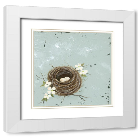 Flower Nest II White Modern Wood Framed Art Print with Double Matting by Reynolds, Jade