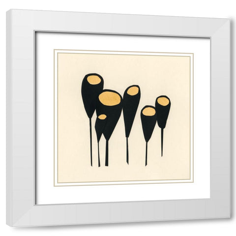 Mod Pod II White Modern Wood Framed Art Print with Double Matting by Stramel, Renee W.