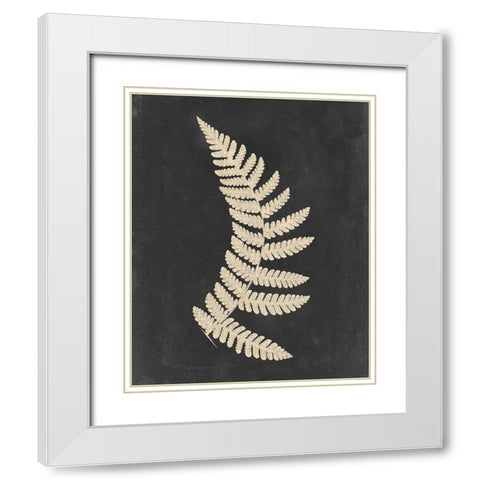 Linen Fern IV White Modern Wood Framed Art Print with Double Matting by Vision Studio