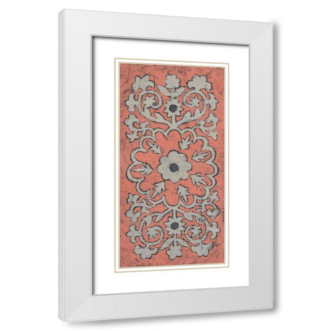 Stitch Work II White Modern Wood Framed Art Print with Double Matting by Zarris, Chariklia