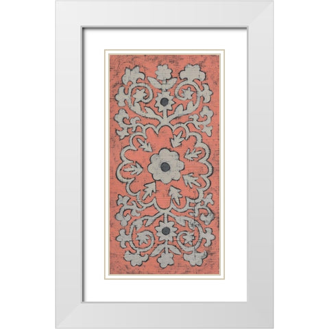 Stitch Work II White Modern Wood Framed Art Print with Double Matting by Zarris, Chariklia