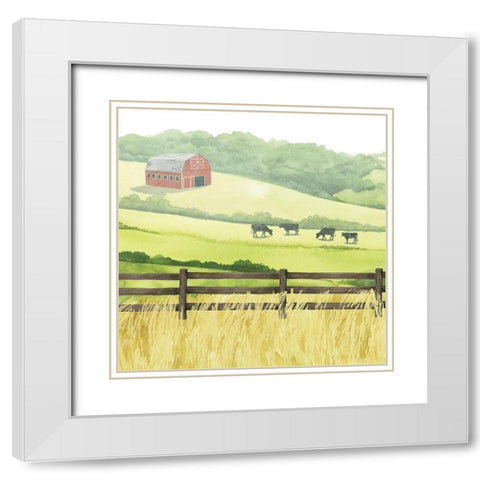 Sunlit Graze I White Modern Wood Framed Art Print with Double Matting by Popp, Grace