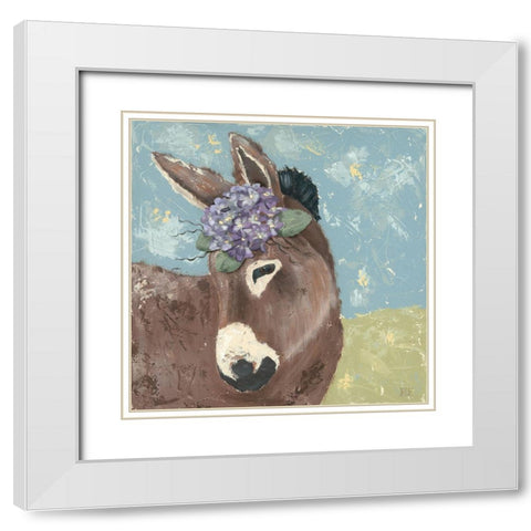 Farm Fun III White Modern Wood Framed Art Print with Double Matting by Reynolds, Jade