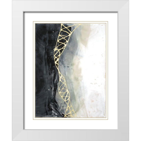 Neutral Matrix II White Modern Wood Framed Art Print with Double Matting by Goldberger, Jennifer
