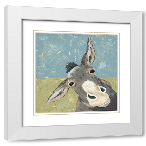 Farm Life-Mule White Modern Wood Framed Art Print with Double Matting by Reynolds, Jade