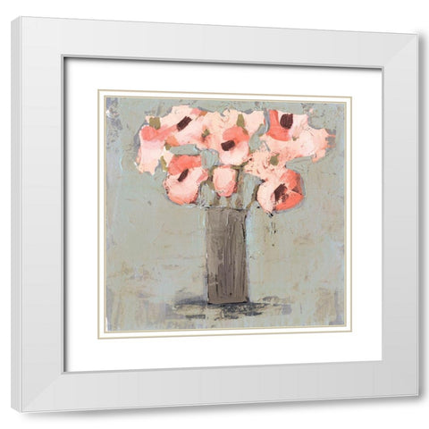 Pale Rustic Bouquet I White Modern Wood Framed Art Print with Double Matting by Borges, Victoria
