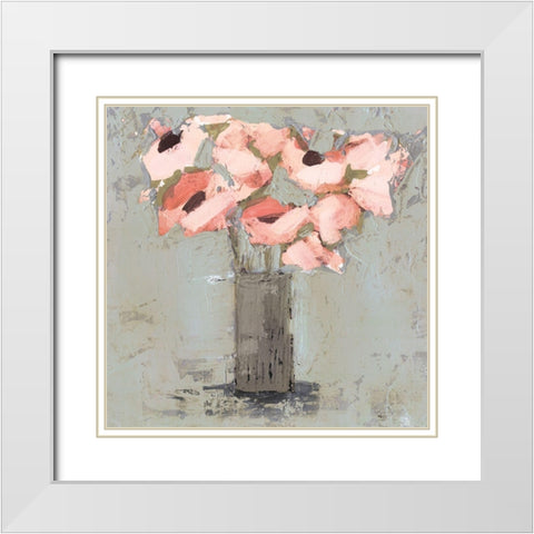 Pale Rustic Bouquet II White Modern Wood Framed Art Print with Double Matting by Borges, Victoria