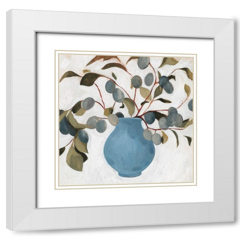 Plum Branch Arrangement I White Modern Wood Framed Art Print with Double Matting by Scarvey, Emma