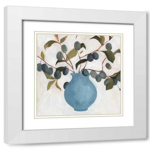 Plum Branch Arrangement II White Modern Wood Framed Art Print with Double Matting by Scarvey, Emma