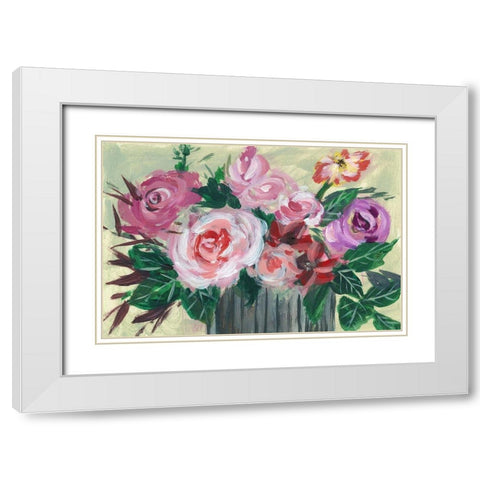 Fleur de Matin II White Modern Wood Framed Art Print with Double Matting by Wang, Melissa