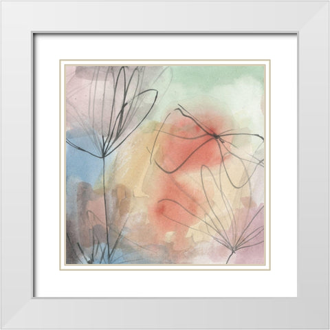 Pond Impression I White Modern Wood Framed Art Print with Double Matting by Wang, Melissa