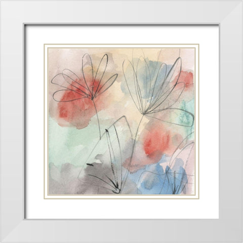 Pond Impression II White Modern Wood Framed Art Print with Double Matting by Wang, Melissa