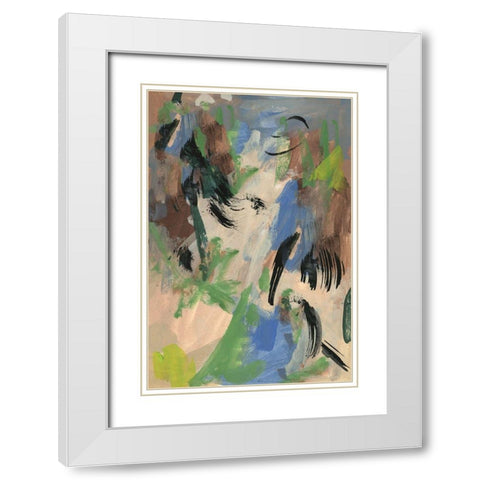 Linen and Blues I White Modern Wood Framed Art Print with Double Matting by Wang, Melissa