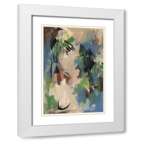 Linen and Blues II White Modern Wood Framed Art Print with Double Matting by Wang, Melissa