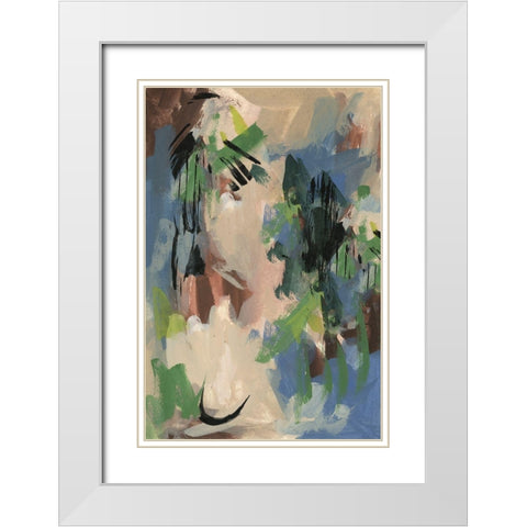 Linen and Blues II White Modern Wood Framed Art Print with Double Matting by Wang, Melissa