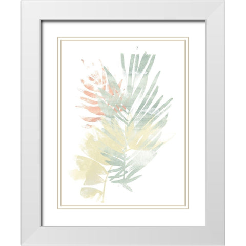 Pastel Tropics I White Modern Wood Framed Art Print with Double Matting by Vess, June Erica