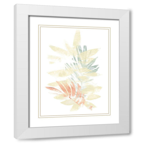 Pastel Tropics II White Modern Wood Framed Art Print with Double Matting by Vess, June Erica
