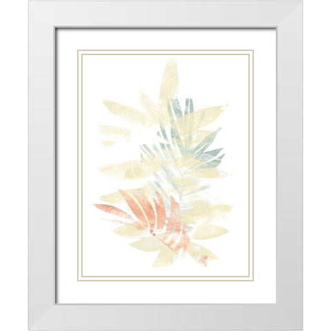 Pastel Tropics II White Modern Wood Framed Art Print with Double Matting by Vess, June Erica