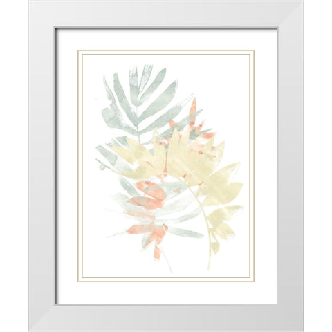 Pastel Tropics IV White Modern Wood Framed Art Print with Double Matting by Vess, June Erica