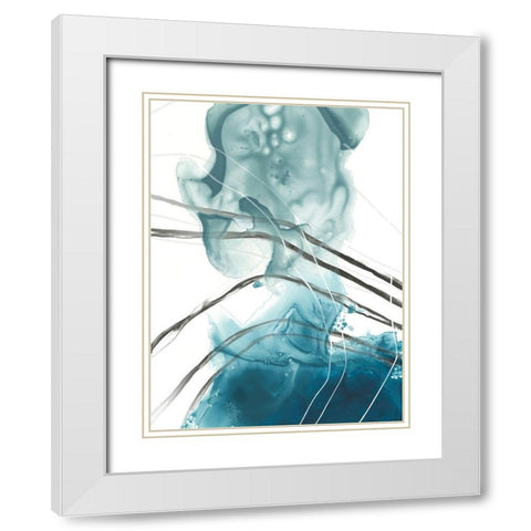Bella Indigo I White Modern Wood Framed Art Print with Double Matting by Vess, June Erica