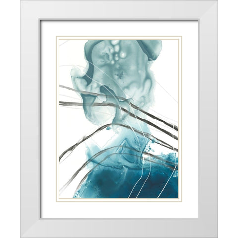 Bella Indigo I White Modern Wood Framed Art Print with Double Matting by Vess, June Erica