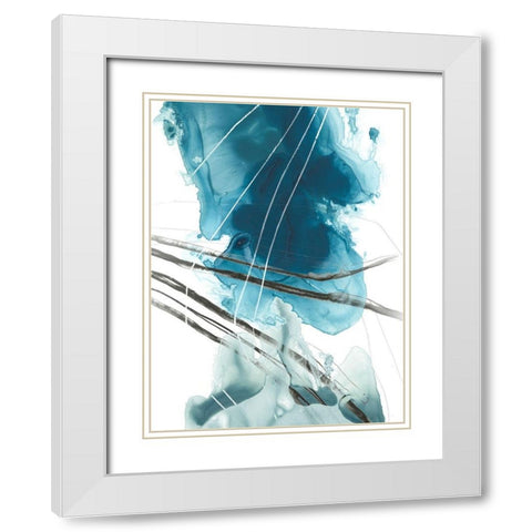 Bella Indigo II White Modern Wood Framed Art Print with Double Matting by Vess, June Erica