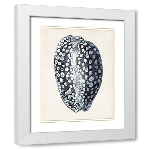 Coastal Collection in Indigo III White Modern Wood Framed Art Print with Double Matting by Vision Studio